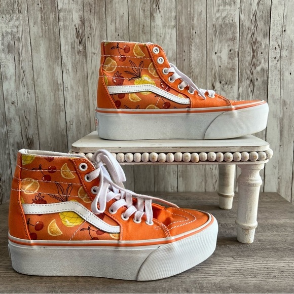 Vans Shoes - Vans Sk8 Hi Tapered Stackform Platform Women's Citrus Print High-Top Sneaker 7.5
